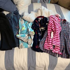 Toddler Girl's Winter Outfit 7 Pcs Bundled Mix Pants Sweater Size 2T